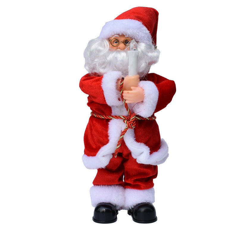 Electric Santa Claus Playing Instruments Music Doll Gift Toys Decoration