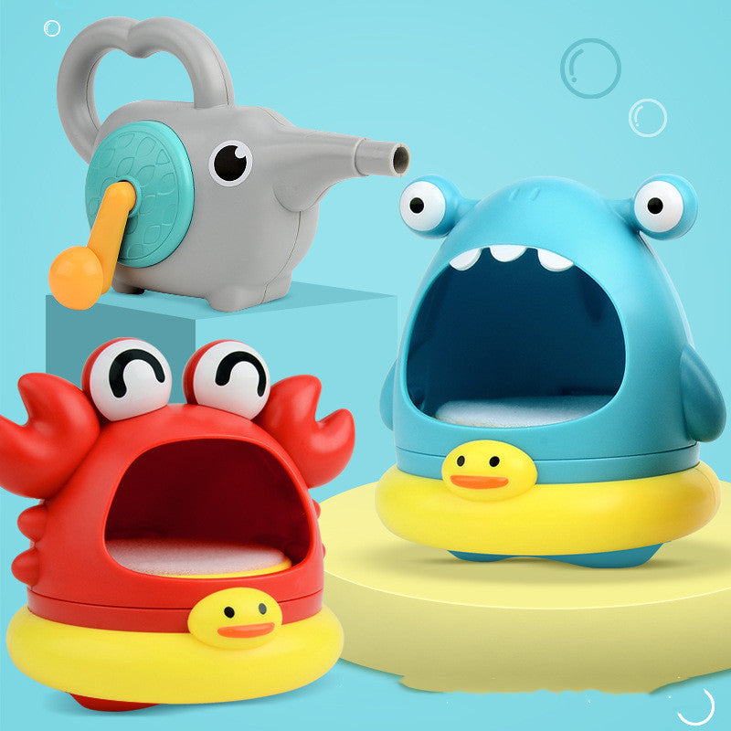 Bubble Blowing Shark Bathroom Bath Toys Children Outdoor Playing In Water Crab Blowing Foam Making Machine