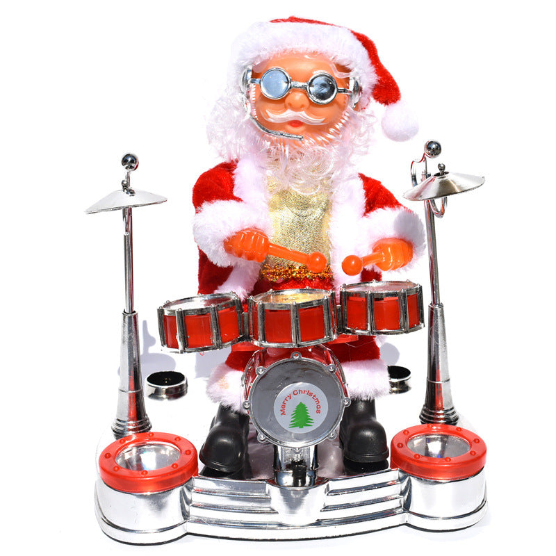 Electric Santa Claus Playing Instruments Music Doll Gift Toys Decoration