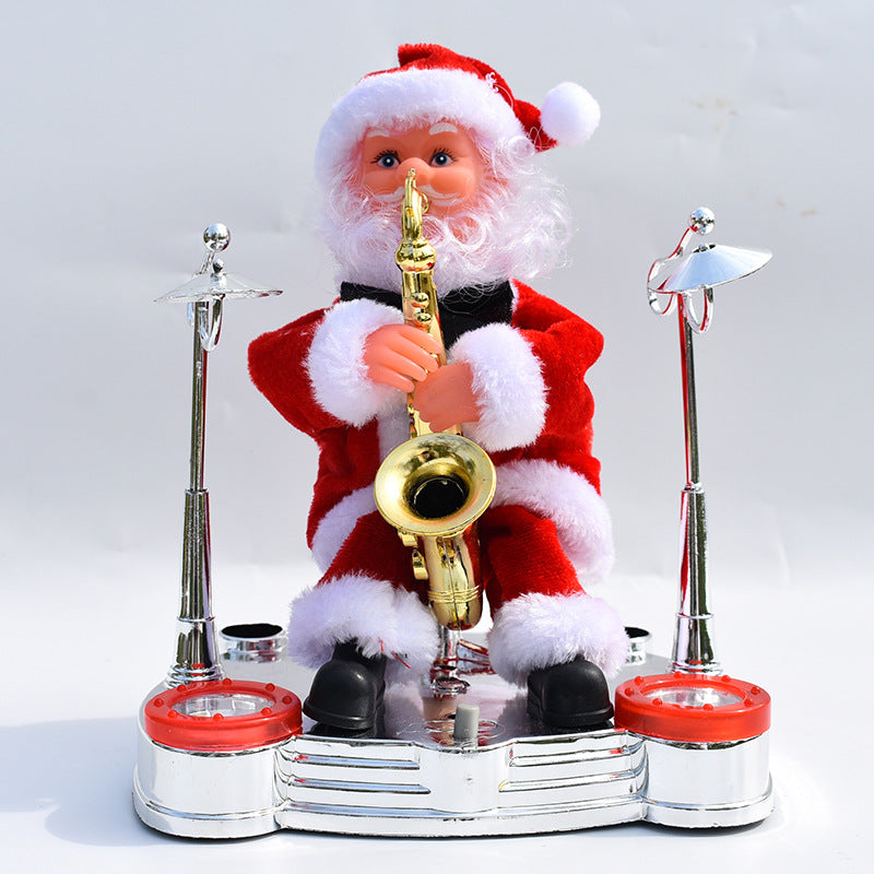 Electric Santa Claus Playing Instruments Music Doll Gift Toys Decoration