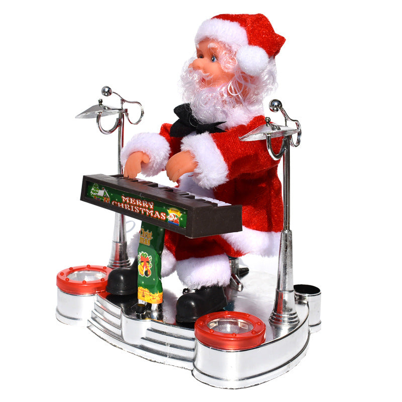 Electric Santa Claus Playing Instruments Music Doll Gift Toys Decoration