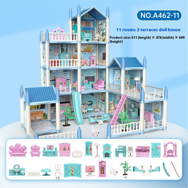 Girls Playing House Diy Assembled Princess House Villa Toys