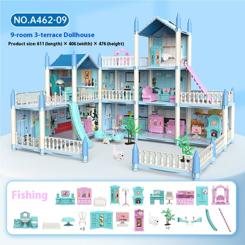 Girls Playing House Diy Assembled Princess House Villa Toys