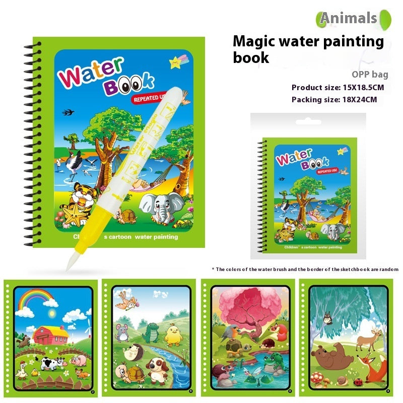 Children's Magic Water Picture Book Cross-border Magic Graffiti Color Filling Book Toy Water Album