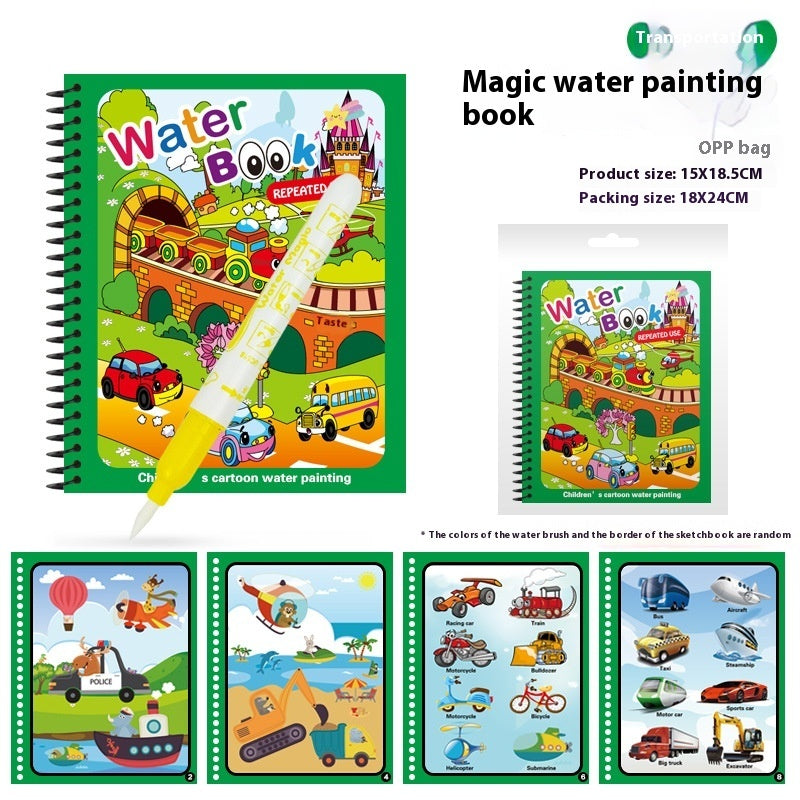 Children's Magic Water Picture Book Cross-border Magic Graffiti Color Filling Book Toy Water Album