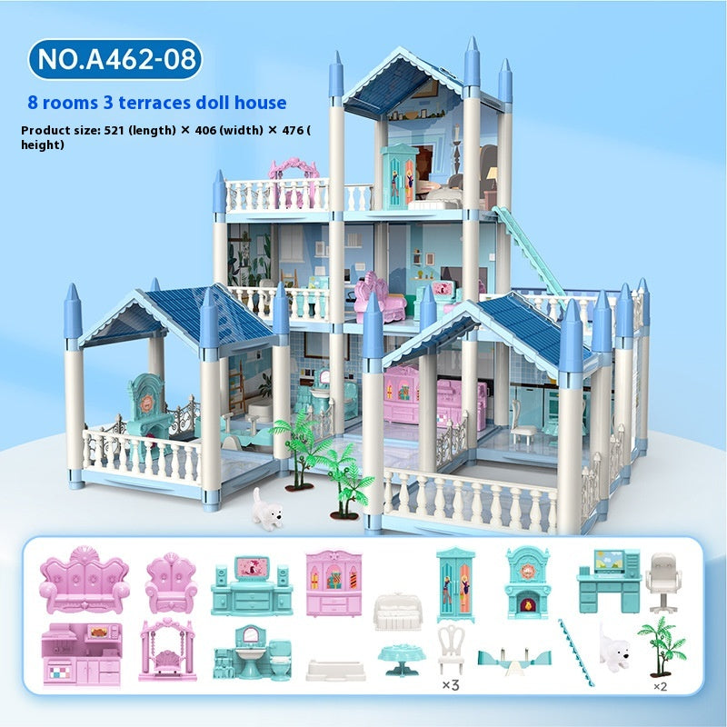 Girls Playing House Diy Assembled Princess House Villa Toys