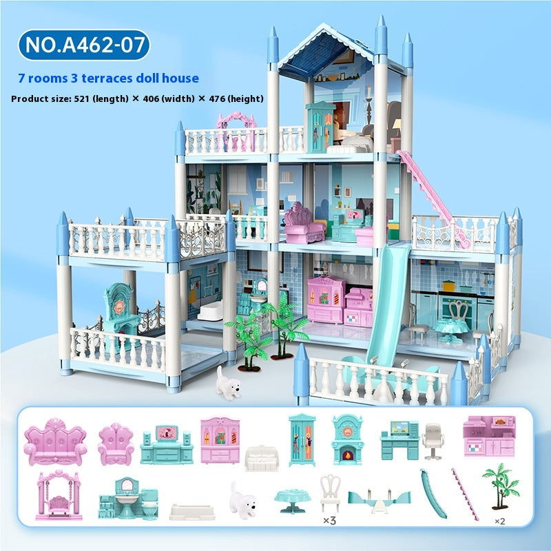 Girls Playing House Diy Assembled Princess House Villa Toys