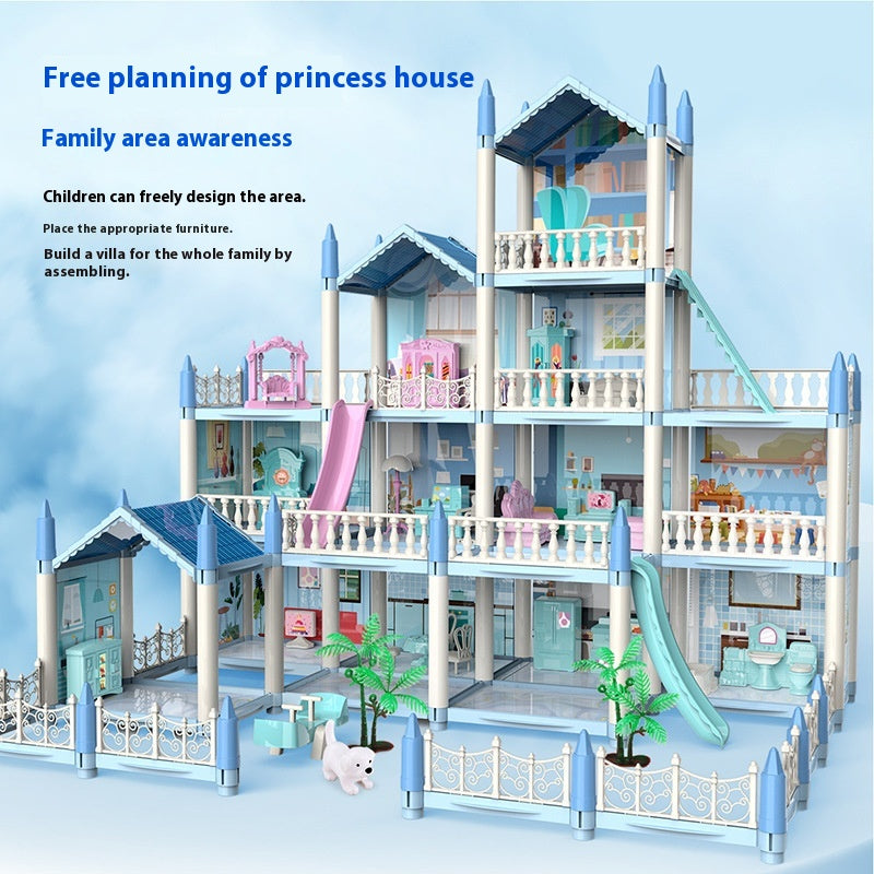 Girls Playing House Diy Assembled Princess House Villa Toys