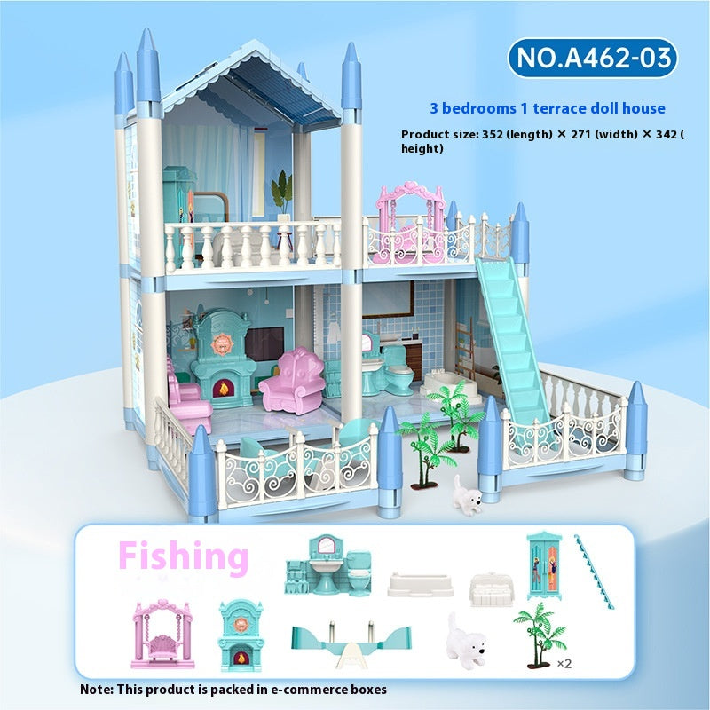Girls Playing House Diy Assembled Princess House Villa Toys