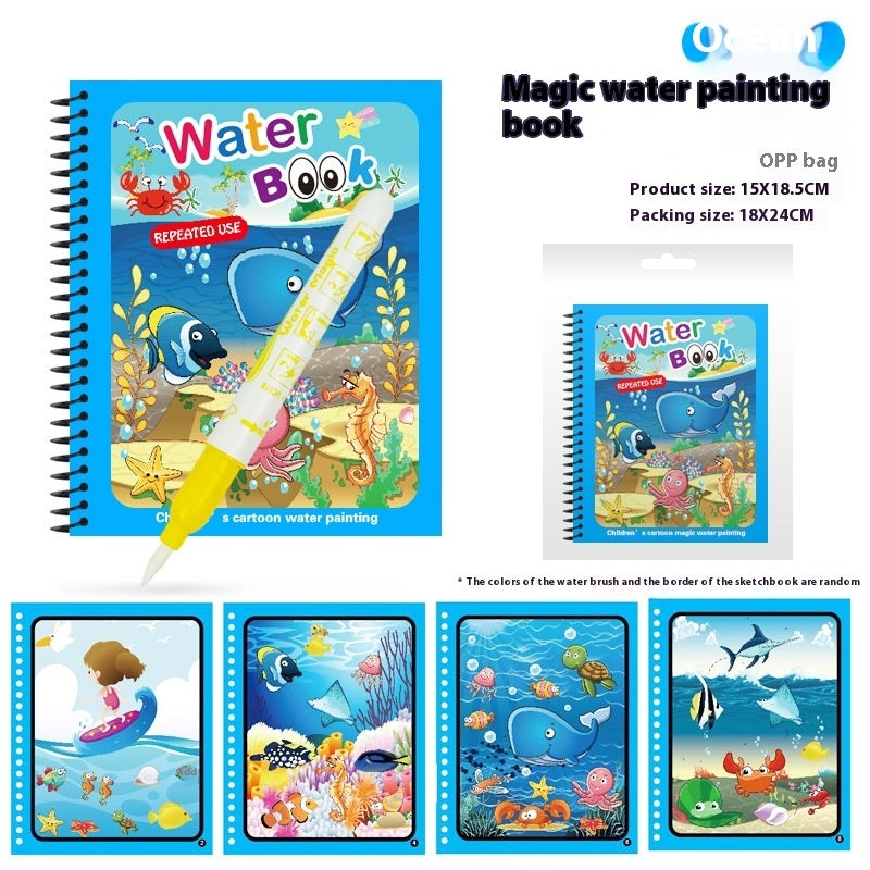 Children's Magic Water Picture Book Cross-border Magic Graffiti Color Filling Book Toy Water Album