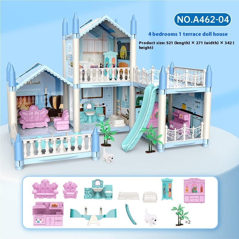 Girls Playing House Diy Assembled Princess House Villa Toys